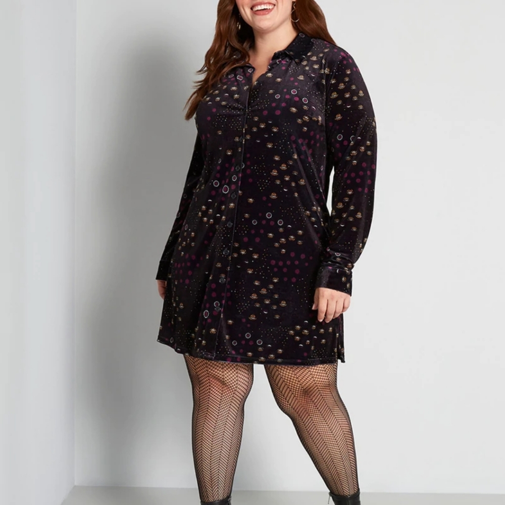 velvet modcloth 2x knee length dress